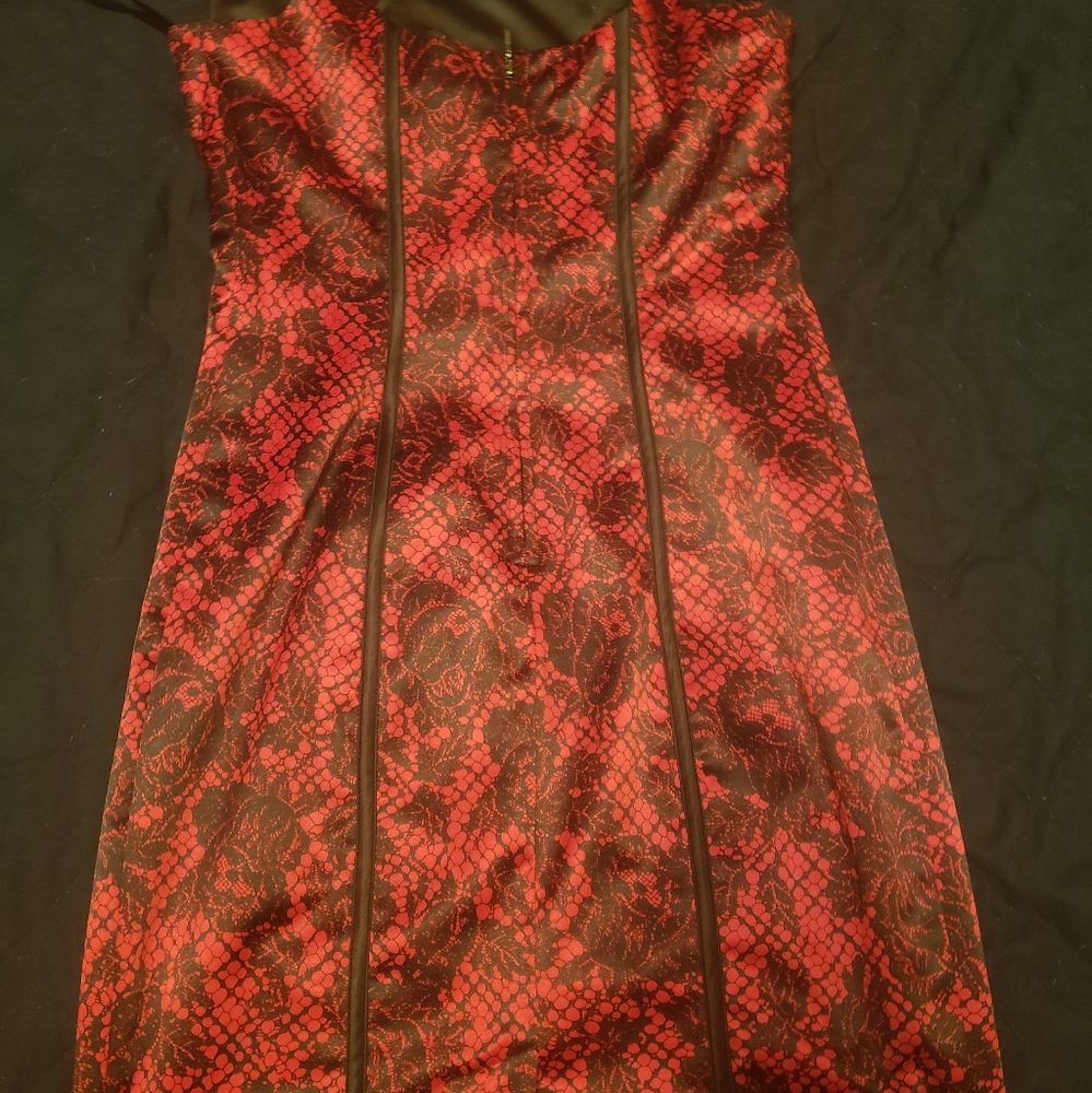 Red Print guess dress size 6